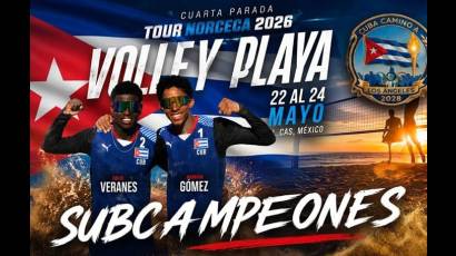 La dupla cubana de voleibol de playa, Damián Gómez y Eblis Veranes. 