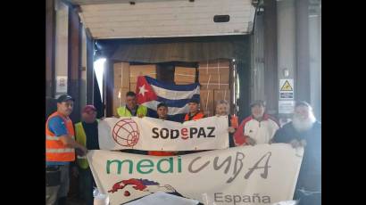 Contenedor con ayuda sanitaria