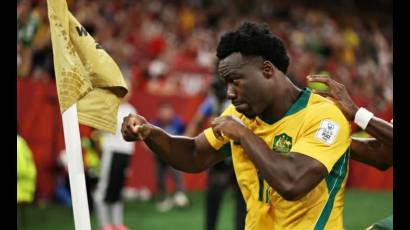 Nestory Irakunda marcó el primer gol de los australianos en la Copa Mundial de Fútbol 2026.