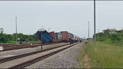 Descarrila tren en Guanajay
