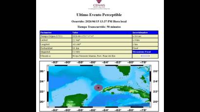 Sismo perceptible en el occidente del país