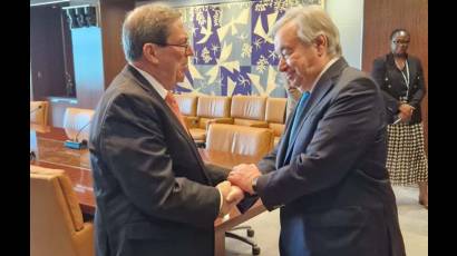 Dos días después de sesión de la Asamblea Secretario General de la ONU recibió a Canciller cubano