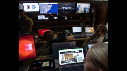 El centro de control del ejército estadounidense en Somalia