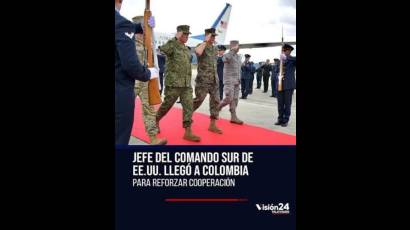 Alfrombra roja en Colombia para el jefe del Comando Sur.