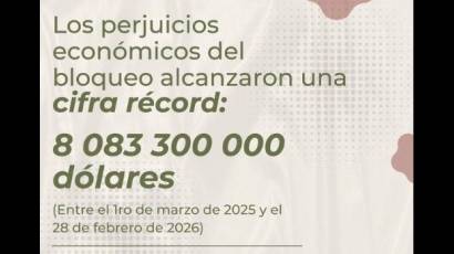 Informe de Cuba sobre el bloqueo