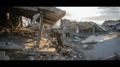 Un barrio residencial en Gaza se encuentra en ruinas.