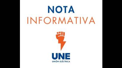 Incidencias del Sistema Electroenergético Nacional en la presente jornada