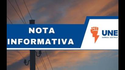 Incidencias del Sistema Electroenergético Nacional en la presente jornada