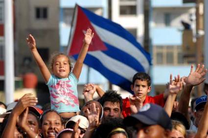 Los niños cubanos en el Concierto por la Patria