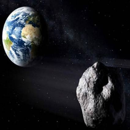 Tierra y asteroide 