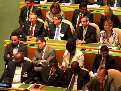 El presidente cubano Raúl  Castro en la ONU