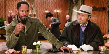Los actores Jamie Foxx y Franco Nero en el filme Django Unchained, dirigido por Quentin Tarantino en 2012