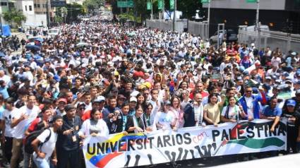 Manifestación de universitarios venezolanos por Palestina
