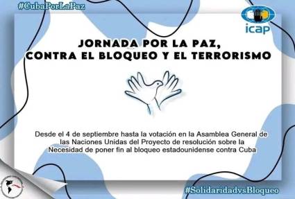 Convocan a Jornada por la paz, contra el bloqueo y el terrorismo