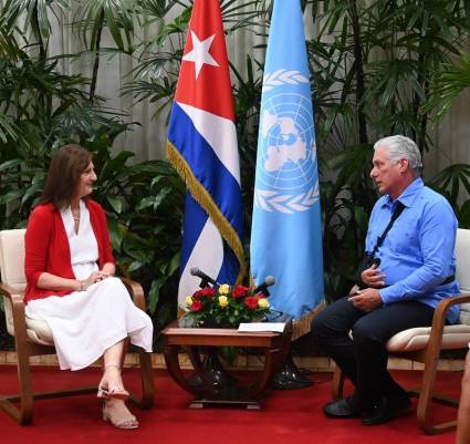 Miguel Díaz-Canel Bermúdez y Susana Sottoli