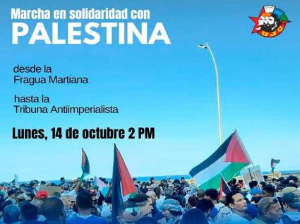 Jóvenes cubanos marcharán hoy es apoyo a Palestina