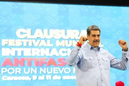 Maduro en la clausura del Festival Mundial Antifascista