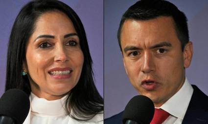 Luisa González y el mandatario Daniel Noboa