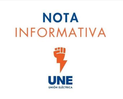 Incidencias del Sistema Electroenergético Nacional en la presente jornada