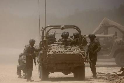 Fotografía de archivo de soldados Israelíes en la Franja de Gaza