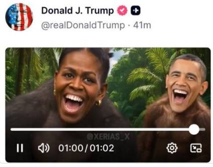 El video de los Obama como monos en la selva provocó indignación total y bipartidista en redes de Internet