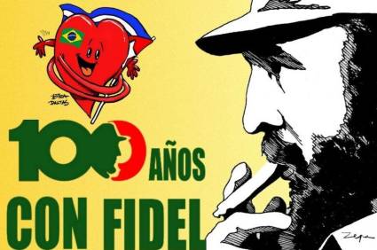 En San Paulo, exposición de caricaturas en homenaje al Comandante en Jefe