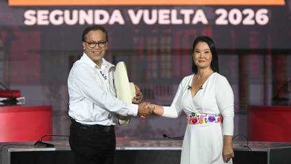 Roberto Sánchez y Keiki Fujimori, candidatos presidenciales en Perú